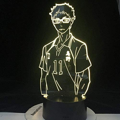 3D Night Light Illusion LED Anime Decor Lamps USB Haikyuu KEI TSUKISHIMA 3D LED Anime LAMP Manga Gift Anime 3D Lamp Night Light Lamp Anime Otaku Gift Kid Bedroom SGKL