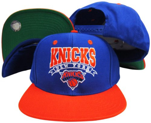 New York Knicks Blue/Orange Two Tone Plastic Snapback Adjustable Plastic Snap Back Hat/Cap