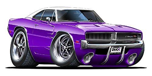 1969 Charger Wall Decal 2ft Long Dodge Vinyl Reusable Movable Fun Stickers for Boys Classic Cartoon Cars Home Decor