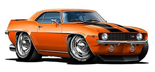 1969 Z 28 WALL DECAL 2ft long Vinyl Reusable Movable Fun Stickers for Boys Classic Cartoon Cars Home Decor