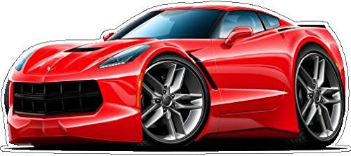 2014-15 Corvette C7 Coupe Wall Decal 2ft Long Vinyl Reusable Movable Fun Stickers for Boys Classic Cartoon Cars Home Decor