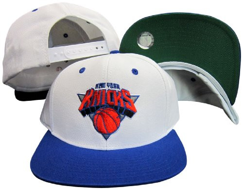 New York Knicks White/Blue Two Tone Snapback Adjustable Plastic Snap Back Hat/Cap