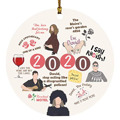 Rosebud Motel Funny Rose Family Christmas Flat Holiday Circle Ornament Keepsake One Size Circle Ornament/White