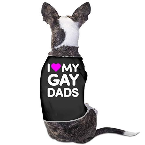 COLLJL8 I Love My Gay Dads Pets Clothing Costumes Puppy Dog Clothes Vest Tee Shirts