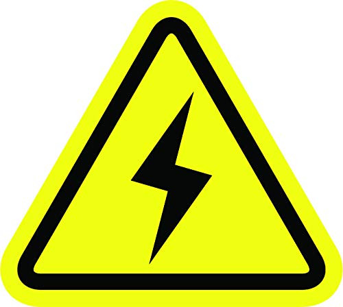 Simple Yellow Triangle Warning Sign Symbol Cartoon Icon Vinyl Sticker Shock Hazard