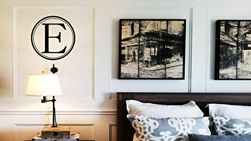 Ke10nce Double Circle Monogram Decal Large Monogram Letter Decal Classic Monogram Decal Classic Monogram Letter Monogram Sticker