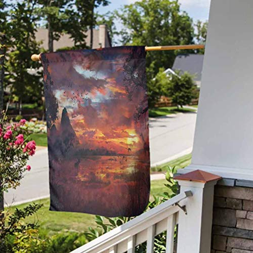Scenery Personalized Garden Flag Seasonal Spring Easter Mothers Day Decoration Ancient First Age Seemed View with Safari Wild Animals Gazelles and Forest Image Multicolor House Size-28 by 40 inch Scenery Personalized Garden Flag Seasonal Spring Easter Mothers Day Decoration Ancient First Age Seemed View with Safari Wild Animals Gazelles and Forest Image Multicolor House Size-28 by 40 inch