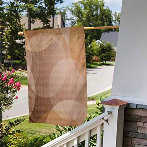 Anmaseven Tan Merry Christmas Garden Flag Gift for Children Overlapping Circles with Big and Small Polka Dots Pattern Gradient Modern Display Tan Brown White House Size-28 by 40 inch