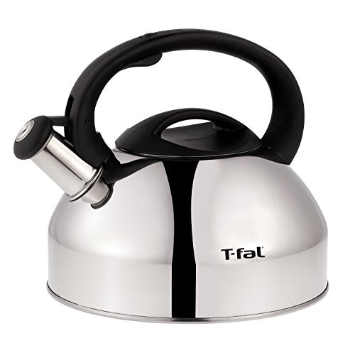 T-fal C76220 Specialty Stainless Steel Dishwasher Safe Whistling Coffee and Tea Kettle, 3-Quart, Silver