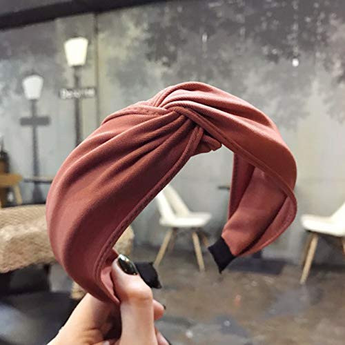 Wide Top Knot Hair Bands For Women Headdress Solid Color Cloth Headband Bezel Girls Hairband Hoop Female Accessoriesn10
