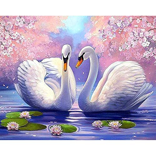 LBGMN 3D Cross Stitch Mosaic Animal Swan Full Square/Round Diamond Embroidery Diamond Painting Full Display 5D Rhinestone Home Decor-30x40cm-11.8x15.7inch-
