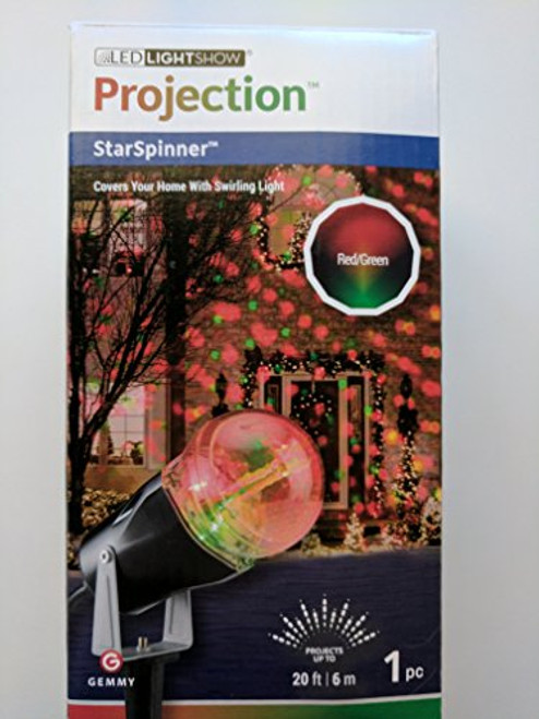 Lightshow Projection Red  and  Green Star Spinner Projection Light -StarSpinner-