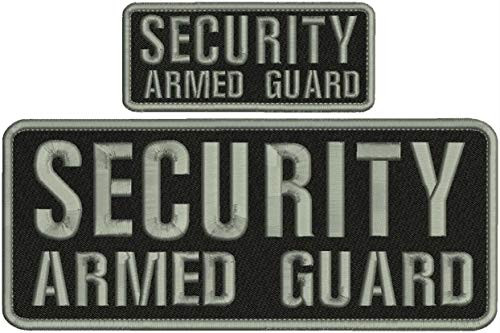 inchSecurity Armed Guard inch Patch 4X10 and 2x5 Hook All Grey
