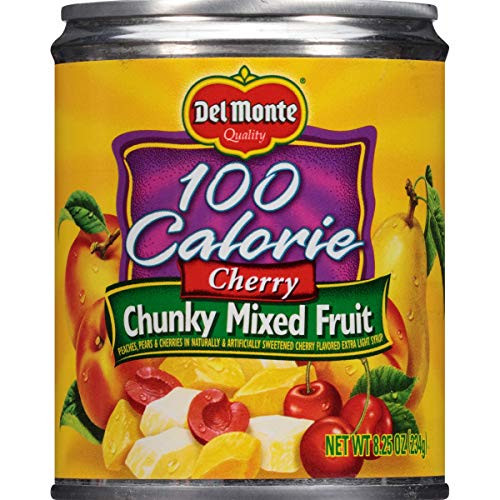 Del Monte Canned Cherry Chunky Fruit Cocktail in Light Syrup 8.25 Ounce -Pack of 12-