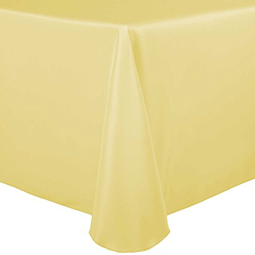Ultimate Textile 52 x 70-Inch Oval Polyester Linen Tablecloth Cornsilk Light Yellow