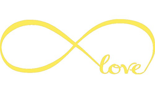 Picniva Yellow 12 X 33 Wall Stickers Bedroom Decor Infinity Symbol Word Love Vinyl Art Decal