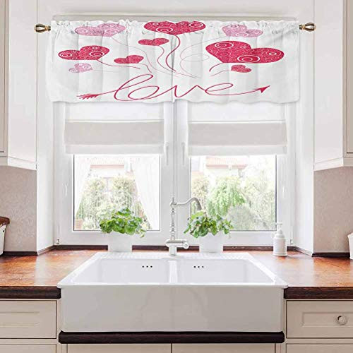 carmaxs Love Print Valance Valentines Heart Shaped Balloons Party Entertainment Happiness Theme Retro 42 inch x 18 inch Magenta Rose White carmaxs Love Print Valance Valentines Heart Shaped Balloons Party Entertainment Happiness Theme Retro 42 inch x 18 inch Magenta Rose White