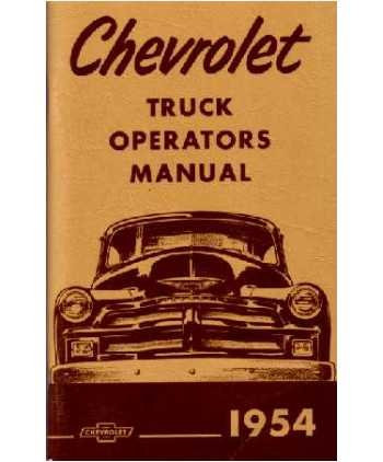 1954 CHEVROLET TRUCK Full Line Owners Manual User Guide