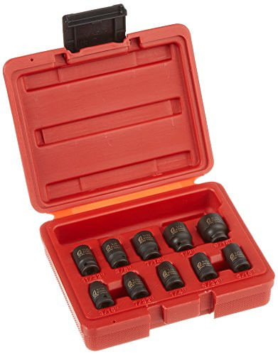 Sunex 1820 1/4-Inch Drive Magnetic Impact Socket Set SAE, 10-Piece
