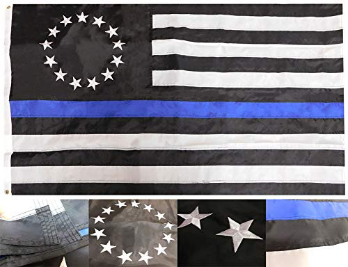 Trade Winds Betsy Ross Thin Blue Line Police Memorial Law Enforcement 3x5 3x5 Rough Tex 100 percent Dura-Last Nylon 150D Embroidered Flag Banner Trade Winds Betsy Ross Thin Blue Line Police Memorial Law Enforcement 3x5 3x5 Rough Tex 100 percent Dura-Last Nylon 150D Embroidered Flag Banner