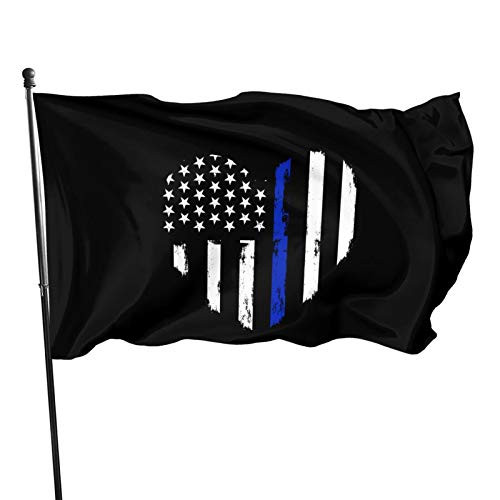 Amecke Thin Blue Line Flag Police Hearth Symbol Heart 3x5 Foot Flags Outdoor Flags 100 percent Single-Layer Translucent Polyester 3x5 Ft