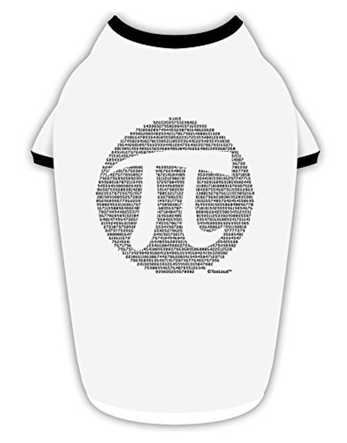 TOOLOUD Pi Day Design - Pi Circle Cutout Cotton Dog Shirt White with Black XL