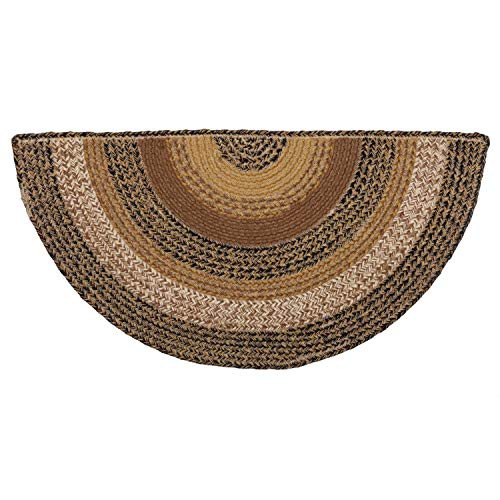 VHC Brands Kettle Grove Half Circle Jute Rug 16.5x33 Country Braided Flooring Caramel Brown VHC Brands Kettle Grove Half Circle Jute Rug 16.5x33 Country Braided Flooring Caramel Brown