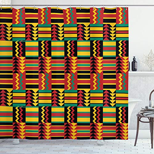 Ambesonne Kente Pattern Shower Curtain Pattern with Stripes Triangles and Zigzags Uganda Zimbabwe Nigeria Cloth Fabric Bathroom Decor Set with Hooks 70 inch Long Multicolor Ambesonne Kente Pattern Shower Curtain Pattern with Stripes Triangles and Zigzags Uganda Zimbabwe Nigeria Cloth Fabric Bathroom Decor Set with Hooks 70 inch Long Multicolor