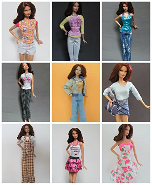 HelloJoy Lot 10 PCS Fashion Handmade Clothes Outfits for Barbie Doll Xmas Gift