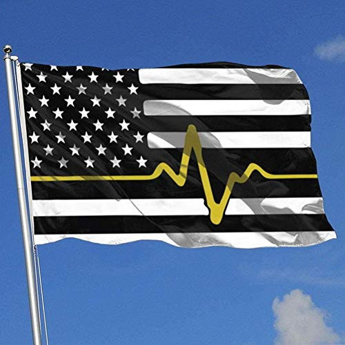 NUOLIANG Thin Gold Line 911 Dispatcher Flag Single Sided Garden Yard Flag Demonstration Flag for Ourdoor Yard Home Decoration Flag 4X6 ft NUOLIANG Thin Gold Line 911 Dispatcher Flag Single Sided Garden Yard Flag Demonstration Flag for Ourdoor Yard Home Decoration Flag 4X6 ft