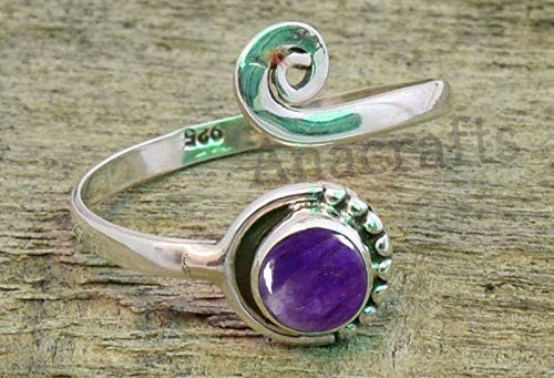 Purple Amethyst Toe Ring - 925 Sterling Silver Feet Body Jewellery Adjustable Toe Ring Midi Ring For Girls Women Gift Jewellery Purple Amethyst Toe Ring - 925 Sterling Silver Feet Body Jewellery Adjustable Toe Ring Midi Ring For Girls Women Gift Jewellery