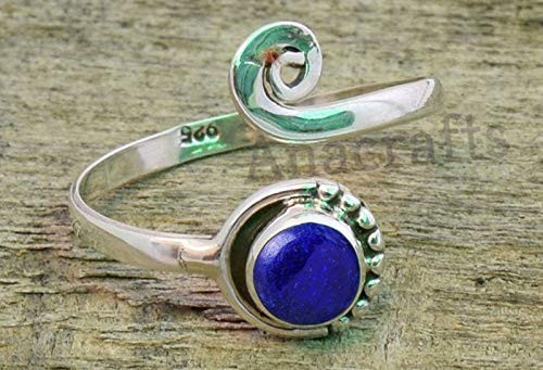 Lapis Lazuli Toe Ring - 925 Sterling Silver Feet Body Jewellery Adjustable Toe Ring Midi Ring For Girls Women Gift Jewellery Lapis Lazuli Toe Ring - 925 Sterling Silver Feet Body Jewellery Adjustable Toe Ring Midi Ring For Girls Women Gift Jewellery