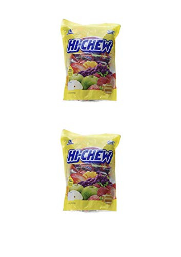 Morinaga Hi -Chew Assorted Flavored 30oz 160 Plus Individually Wrapped Fruit Chews Mango Grape Strawberry Green Apple -2 pack-