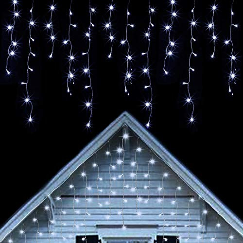 Twinkle Star 360 LED Icicle Christmas Lights Outdoor Dripping Icicle Lights 29.5ft 8 Modes Curtain Fairy Lights with 60 Drops Indoor Xmas Holiday Wedding Party Decorations Cool White Twinkle Star 360 LED Icicle Christmas Lights Outdoor Dripping Icicle Lights 29.5ft 8 Modes Curtain Fairy Lights with 60 Drops Indoor Xmas Holiday Wedding Party Decorations Cool White