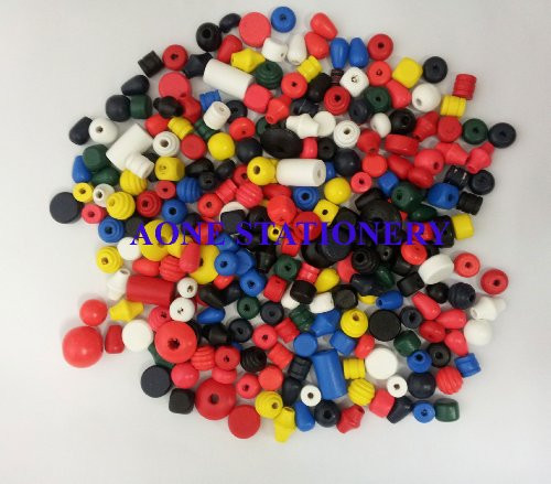 Creation Station 240 g 18 - 30 mm Wooden Craft Beads in Assorted Colours and Shapes Pack of 150