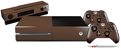 Solids Collection Chocolate Brown - Holiday Bundle Decal Style Skin Set fits XBOX One Console Kinect and 2 Controllers -XBOX SYSTEM SOLD SEPARATELY-