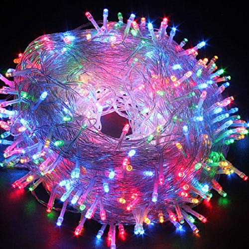 Lxcom 300 Led Window Curtain String Lights Fairy String Lights with 8 Mode Plug-in Fairy Twinkle Lights Hanging Lights UL Certificated for Party Wedding Home Patio Lawn Garden Multicolor