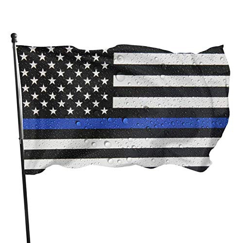 EVISUK Thin White Line USA Flag 3x5 Blue Stripe American Matter Police Flags - USA Honoring Law Enforcement Officers Flag