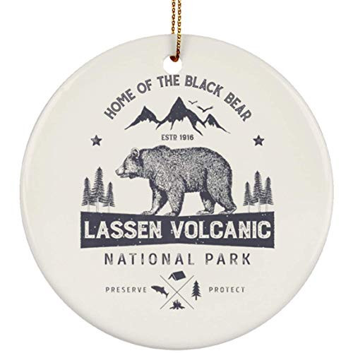 DATDesigns Lassen Volcanic National Park California Bear Gifts Ceramic Circle Ornament - Christmas Ornament Gifts DATDesigns Lassen Volcanic National Park California Bear Gifts Ceramic Circle Ornament - Christmas Ornament Gifts
