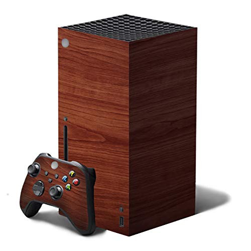 Burnt Walnut Woodgrain - Air Release Vinyl Decal Mod Kit for Microsoft Xbox Series X -XBX- console by System Skins