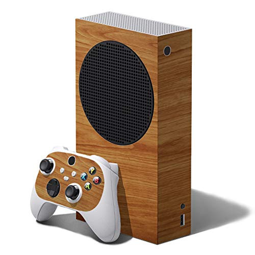 Honey Oak Woodgrain - Air Release Vinyl Decal Mod Kit for Microsoft Xbox Series S -XBS- console by System Skins