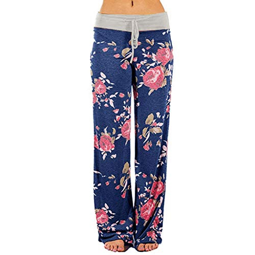 Womens Comfy Stretch Floral Print Lounge Pants Casual Drawstring Palazzo Pants Wide Leg Pajama Pants Gray Womens Comfy Stretch Floral Print Lounge Pants Casual Drawstring Palazzo Pants Wide Leg Pajama Pants Gray