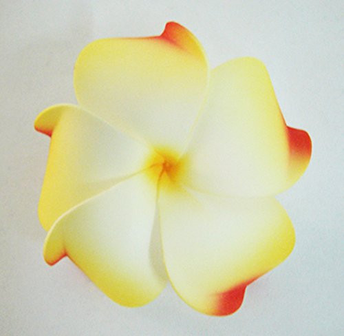 Bonitagirl 2 pcs. Hawaiian Plumeria Foam Flower Hair Clip -Code 24 Yellow-