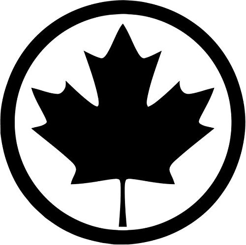 Canada Maple Leaf Circle Vinyl Decal Sticker- 12 inch Wide Matte White Color