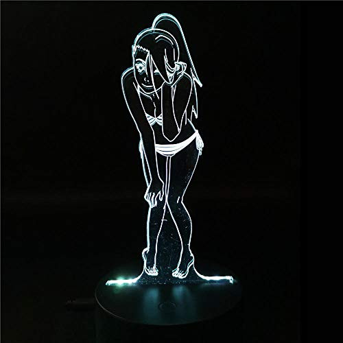 3D Night Light Lamp Anime Illusion 3D Night Light Anime Naruto Kids Led Night Light for Children Battery Power USB Lamp