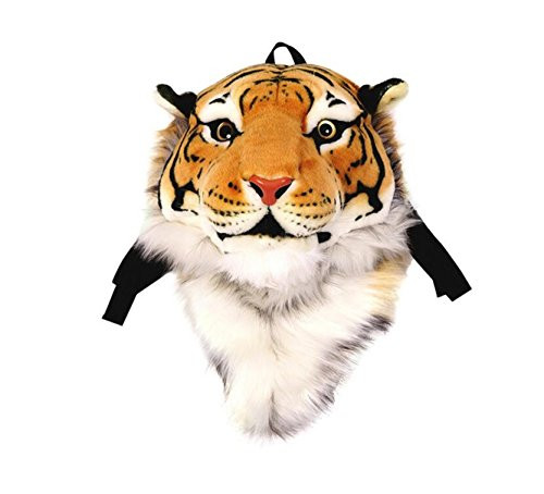 Domineering Tiger Head Lion Animal Head Backpack 3D Backpack -Yellow tiger Small-