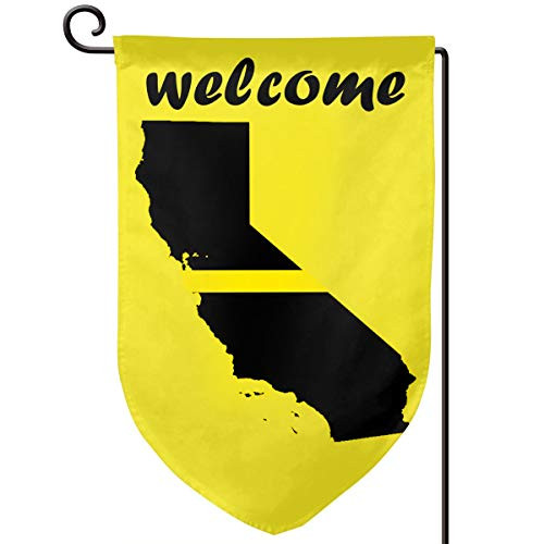 California Thin Yellow Line Flag Garden Flag 12.5 X 18 in Size Banner for House Decoration Banner Outside Yard Mailbox Banner Double-Sided Printing