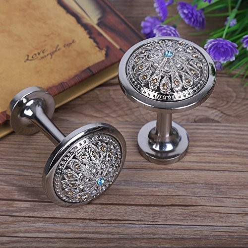 KISENG 1 Pair Clear Crystal Curtain Holdbacks Wall Mounted Tassel Curtain Tieback Hook Multi Use Wall Hook Coat Hanger -R Silver-