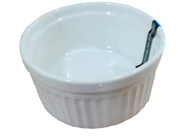 1 Dz White Glazed Fluted Porcelain Ramekins (9 oz; 4.25"D x 2"H)