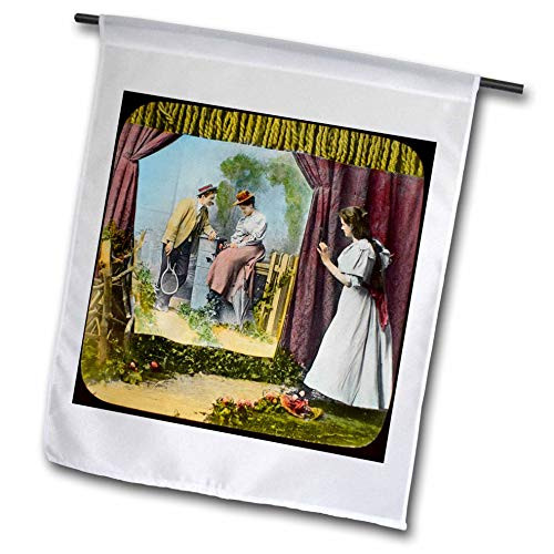 3dRose Magic Lantern Slide The Curtain 1890 Victorian Woman Tennis - Flags -fl_334968_2- 3dRose Magic Lantern Slide The Curtain 1890 Victorian Woman Tennis - Flags -fl_334968_2-